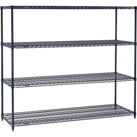 Nexel Nexelon Wire Shelving, Blue Epoxy, 60W X 24D X 63H 24606N